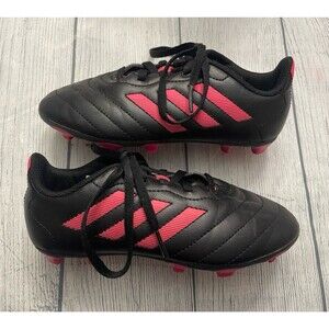 Pink Adidas Girl Soccer Cleats Shoes, Size Youth 1